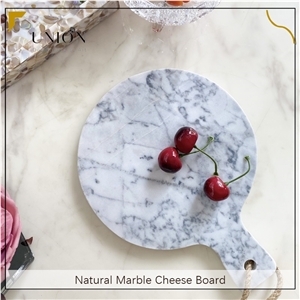 UNION DECO White Marble Round Cheese Board Cutting Board
