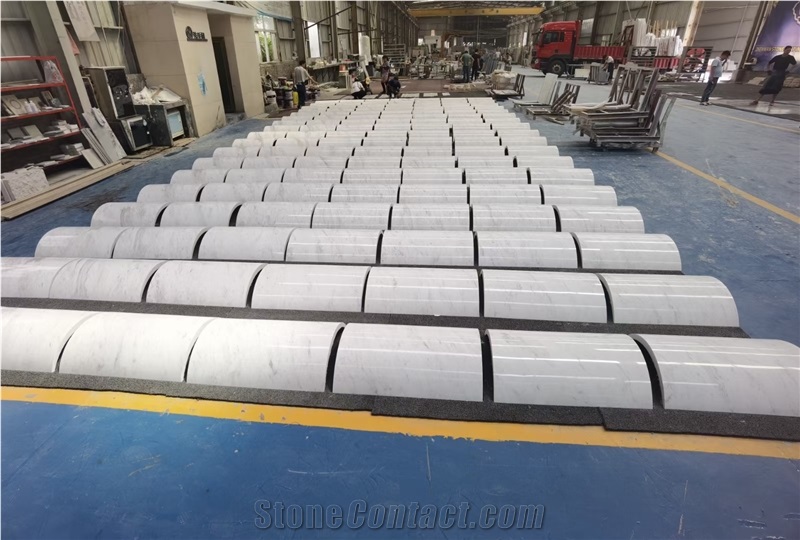 Eastern White Marble Hollow Column Panels White Marble Hollow Stone Pillar