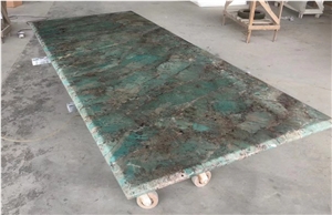 Luxury Amazon Green Quartzite Slabs Emerald Green