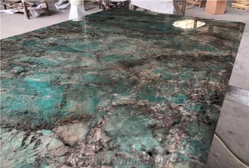 Luxury Amazon Green Quartzite Slabs Emerald Green