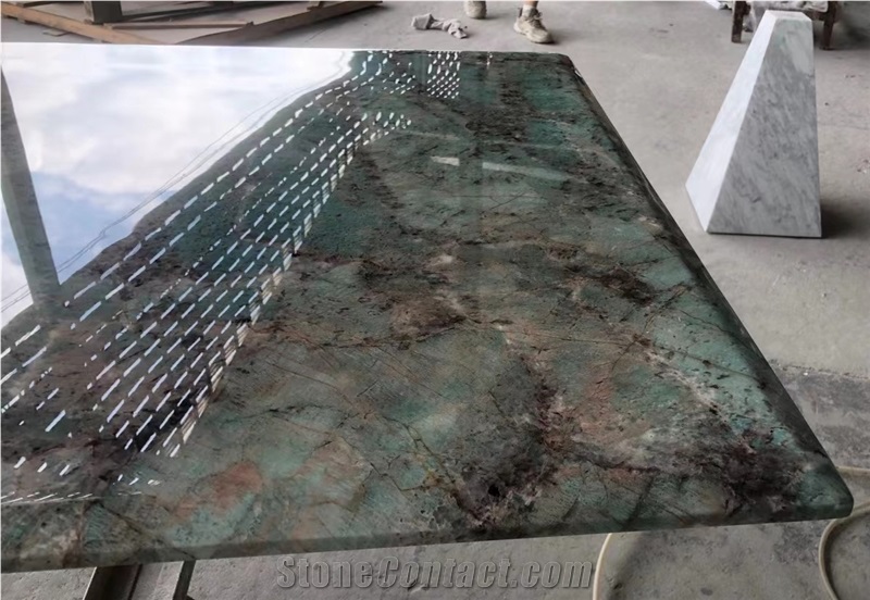 Luxury Amazon Green Quartzite Slabs Emerald Green