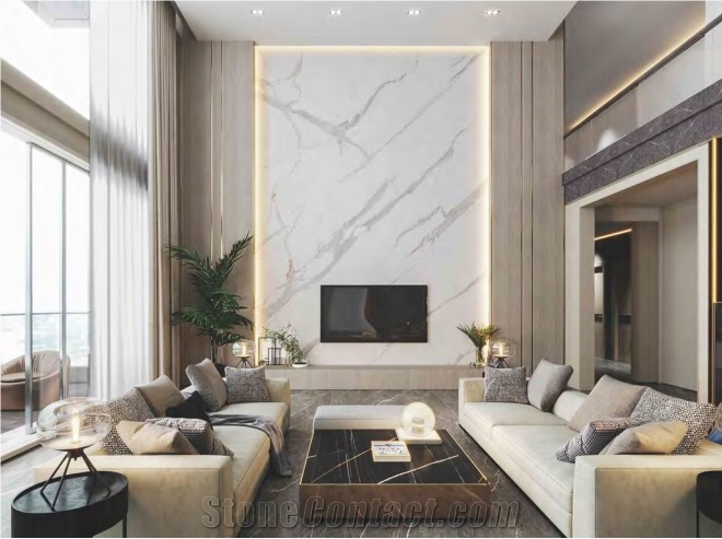 SAINT BLANC CALACATTA, Artificial Stone Slab, Sintered Stone