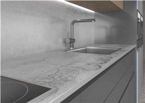 TITANIUM SLIVERY GREY Sintered Stone Artificial Stone Kitchen Top
