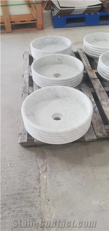 Bianco Carrara White Marble Wash Basin Sink