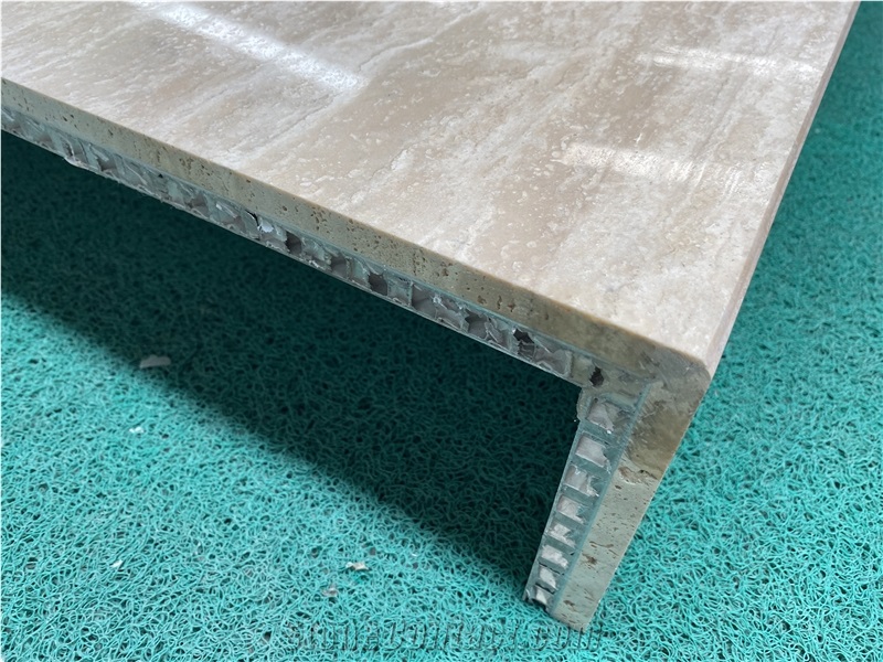 Beige Travertine Honeycomb Backed Kitchen Countertops