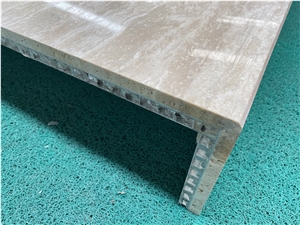 Beige Travertine Honeycomb Backed Kitchen Countertops