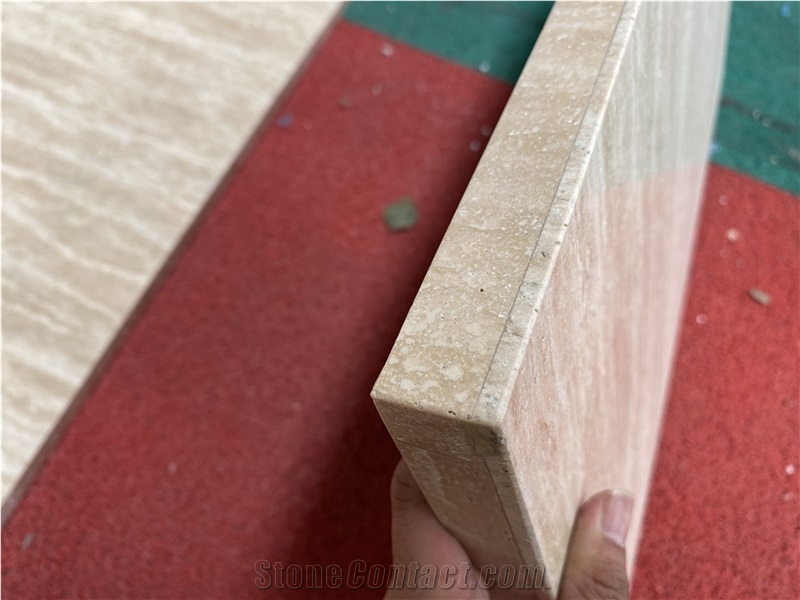 Beige Travertine Honeycomb Backed Kitchen Countertops