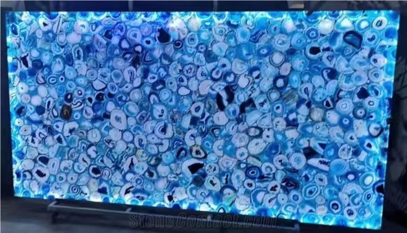 Blue Agate Semiprecious Stone Slabs