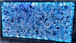 Blue Agate Semiprecious Stone Slabs