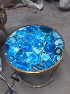 Blue Agate Semiprecious Stone Slabs