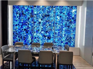 Blue Agate Semiprecious Stone Slabs