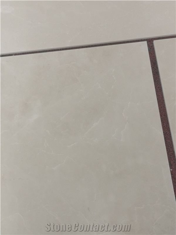 Fiberglass Backed Aran White Marble Composite Stone For Indoor Wall