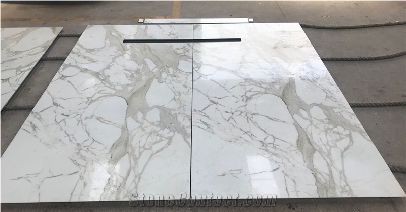 Polished Calacatta Marble Honeycomb Backed Panels Backgroup