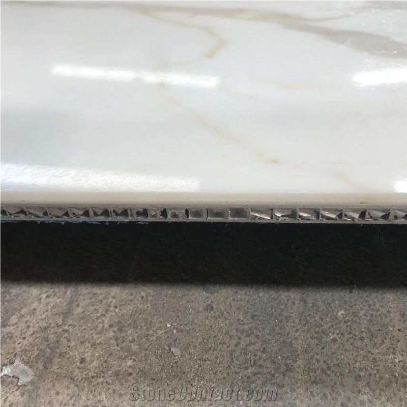 Polished Calacatta Marble Honeycomb Backed Panels Backgroup