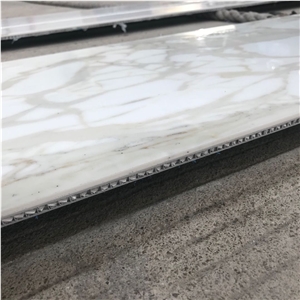 Polished Calacatta Marble Honeycomb Backed Panels Backgroup