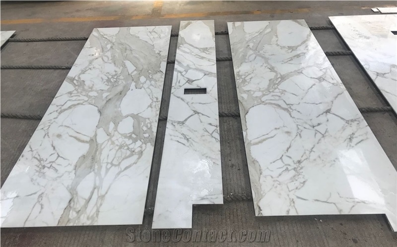 Polished Calacatta Marble Honeycomb Backed Panels Backgroup