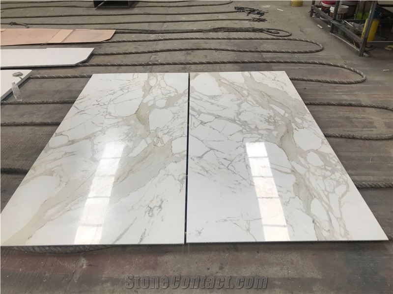 Polished Calacatta Marble Honeycomb Backed Panels Backgroup