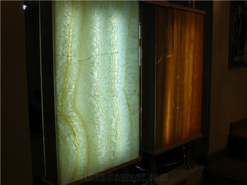Translucent Coloprhony Onyx Backlit Glass Panels