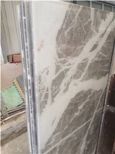 Translucent Italy Casual Gray Marble Backed Glass Panels