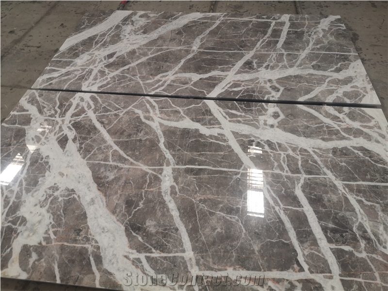 Translucent Italy Casual Gray Marble Backlit Glass Panels