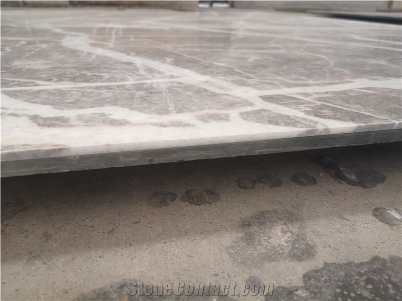 Translucent Italy Casual Gray Marble Backlit Glass Panels