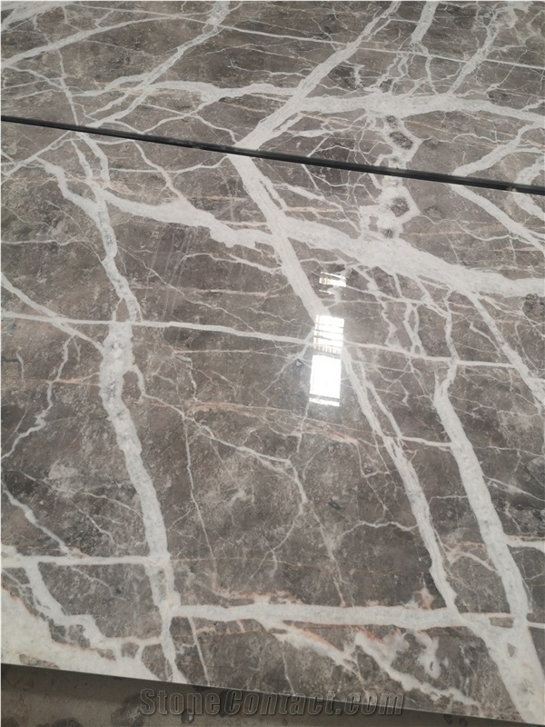 Translucent Italy Casual Gray Marble Backlit Glass Panels