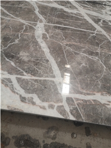 Translucent Italy Casual Gray Marble Backlit Glass Panels