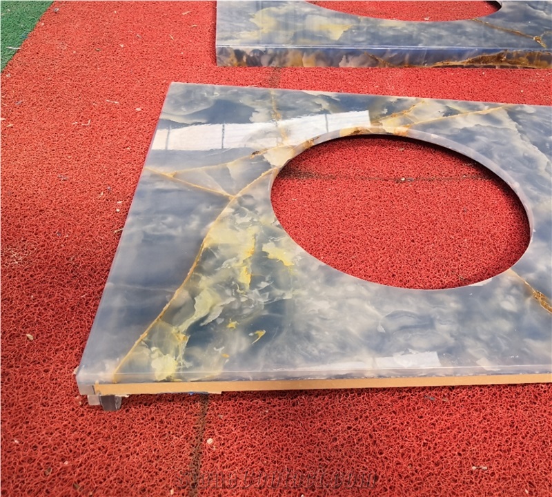Translucent Onyx Backlit Glass Panels Bathroom Tops