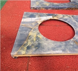 Translucent Onyx Backlit Glass Panels Bathroom Tops