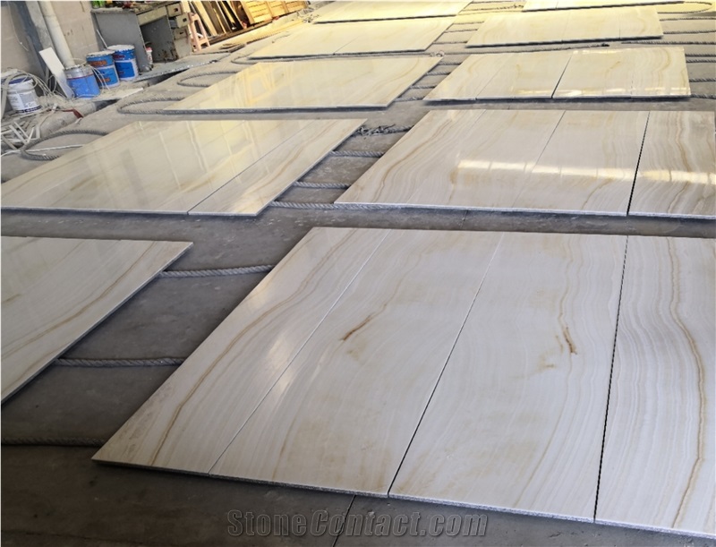 White Onyx Laminated Natural Stone Panels For Outdoor Uses