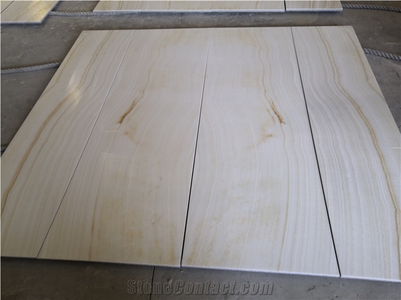 White Onyx Laminated Natural Stone Panels For Outdoor Uses