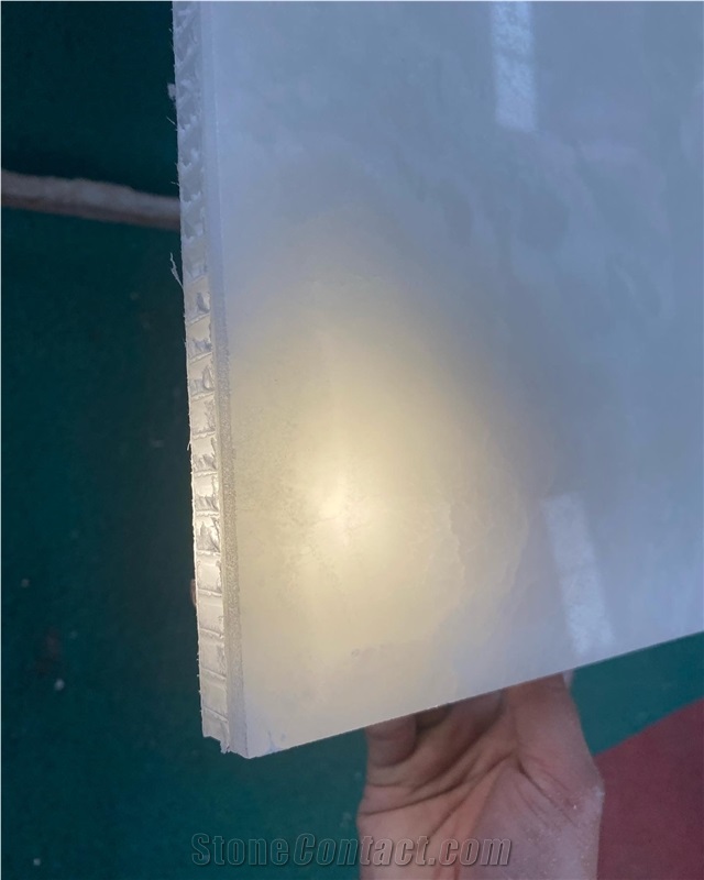 White Onyx Translucent Backed For Backlit Honeycomb Panels