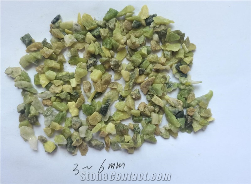 Green Crushed Stone For Terrazzo Paver Garden Paving