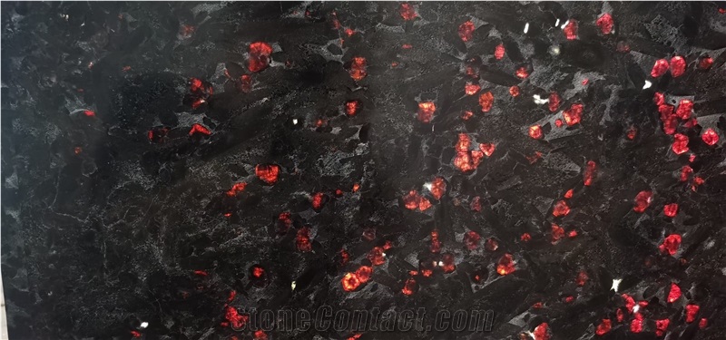 Ruby Red Granite Stone Galss Translucent Laminated Panel