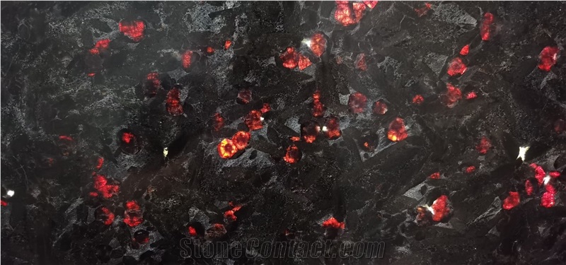 Ruby Red Granite Stone Galss Translucent Laminated Panel