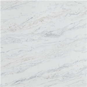 White Marble Look Quartz Stone Slab For Kitchen A5084