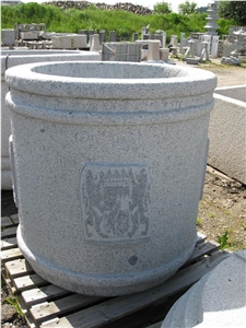Gray Granite Flower Pot Garden Planters