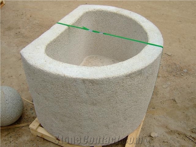 Gray Granite Flower Pot Garden Planters