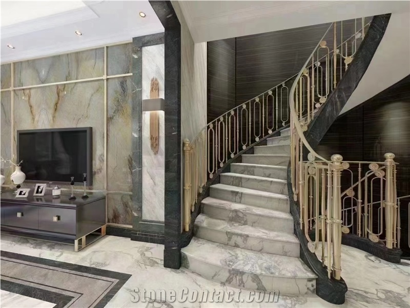 Atlantic White Dover White Quartzite Kitchen Wall Slabs