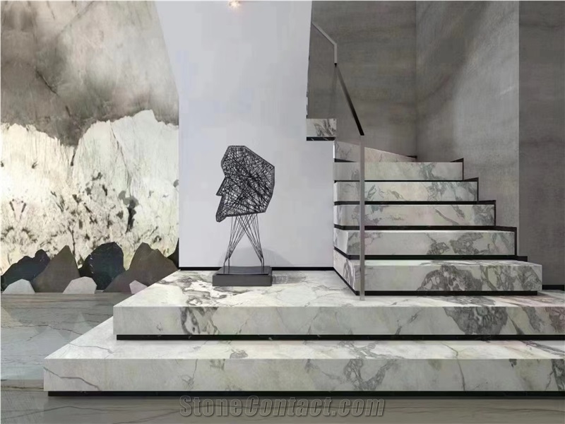 Atlantic White Dover White Quartzite Kitchen Wall Slabs