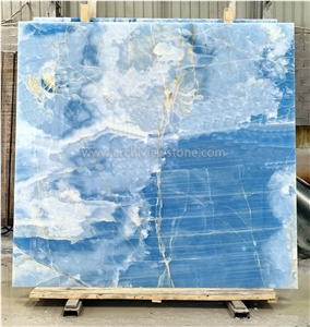 Backlit Onice Blue Jade Onyx Slabs