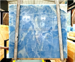 Backlit Onice Blue Jade Onyx Slabs