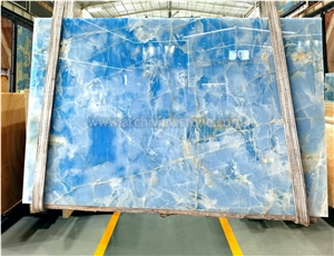 Backlit Onice Blue Jade Onyx Slabs