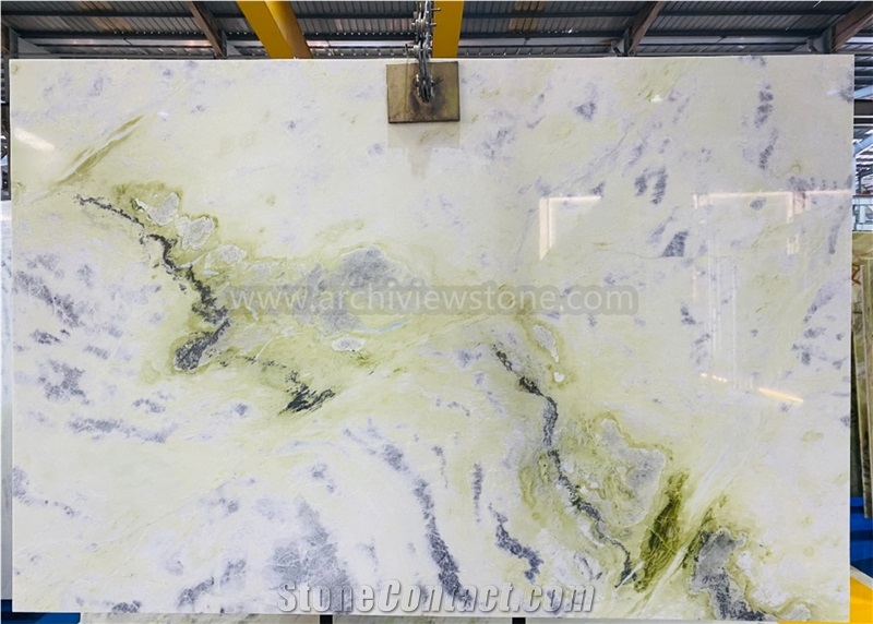 Devon Sun White Marble Slab Tiles