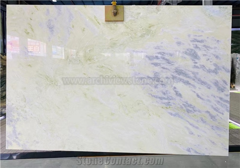 Devon Sun White Marble Slab Tiles