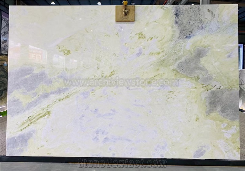Devon Sun White Marble Slab Tiles