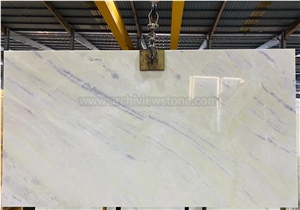 Devon Sun White Marble Slab Tiles