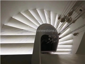 Devon Sun White Marble Slab Tiles