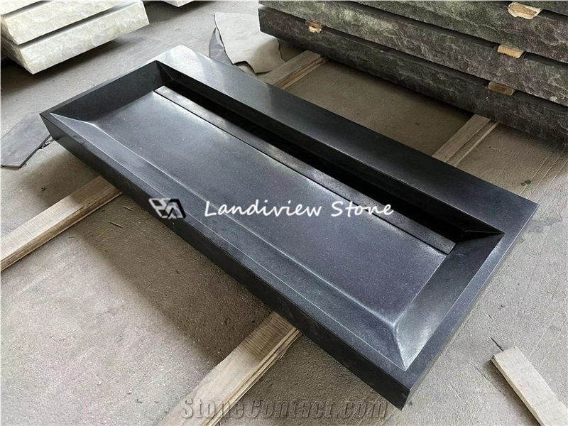 Natural Black Stone Basin Absolute Black Granite Sink