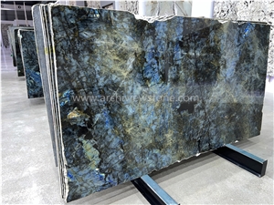 New Polished Lemurian Blue Granite Slabs
